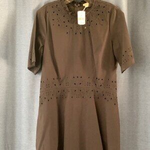 Shoshanna Embroidered Cotton Twill Hazel Dress